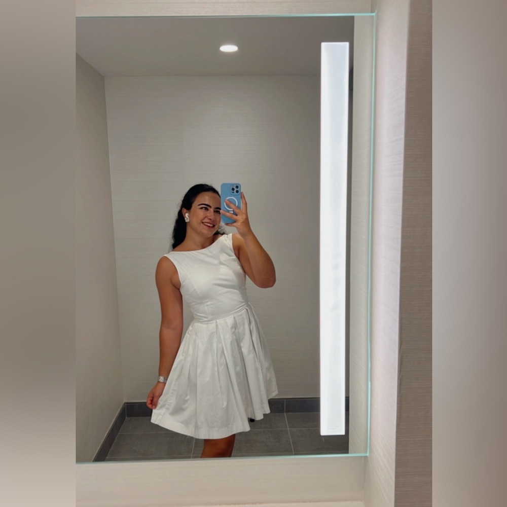 Cue White Sleeveless Mini Dress